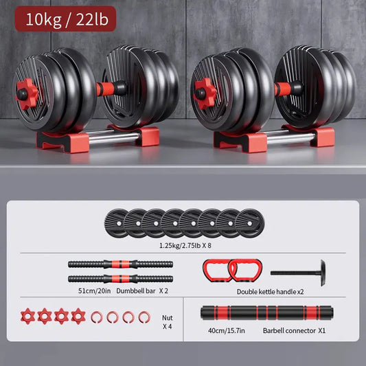 4-in-1 Adjustable Weight Dumbbell Set