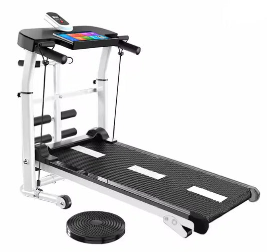 5in1 Folding Manual Treadmill Home Use Walking Machine Rotating Board with Non-slip Surface for Exercise Training, Fitness